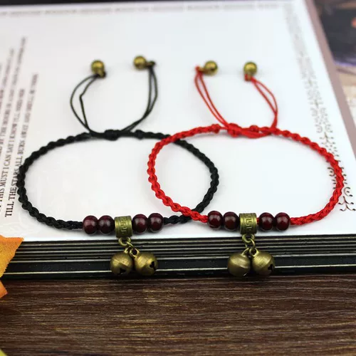 Ретро колокольчик, браслет на ногу, браслет из красной нити для влюбленных подходит для мужчин и женщин, модный регулируемый аксессуар, городской стиль