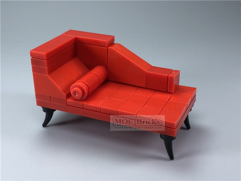 MOC Small Creative Building Blocks Assembled Toys Noble Princess Chair Deck Chair Sofa China Wind Series Decoration Scene