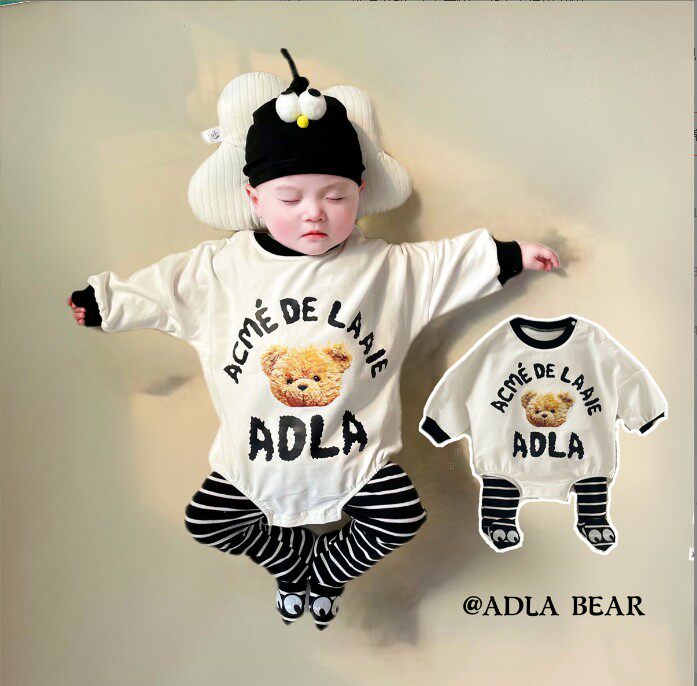 Baby Children Spring New Kind New Kind New Kids Clothes Boys Baby Pure Cotton Bear Pack Bark Bottle Pack Bottom Pack Bottom Pack Put