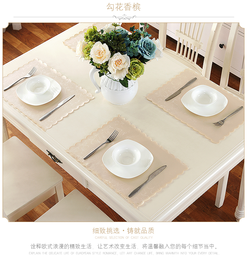 4 piece placemat bảng mat cách nhiệt pad placemat chống thấm nước và oilproof Châu Âu-phong cách đơn giản chống nóng bát bát mat Phía Tây mat