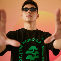 CONVEXT XIETU arched inscription short sleeve T-shirt purple loose Street Tide men and women couples