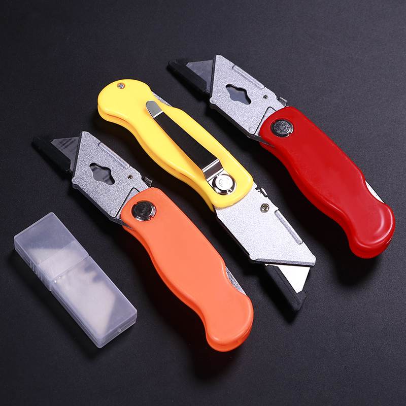 Ultra-valued heavy folding beauty work knife Trapezoidal Knife Carpet Leather Knife Wallpaper Knife folding and sending blade