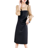 Весеннее осеннее платье, весенний лонгслив, юбка, изысканный стиль, 2025 года, городской стиль, по фигуре