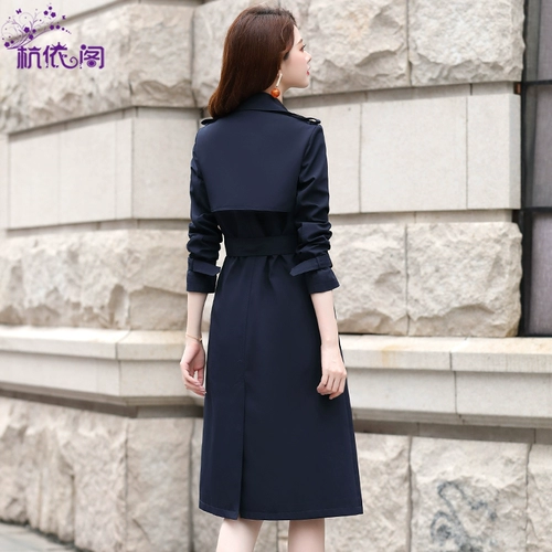 Длинный осенний плащ, элитное пальто, средней длины, премиум класс, в британском стиле, яркий броский стиль