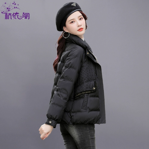 Пуховик, короткая бархатная черная куртка, подходит для подростков, 2021 года, городской стиль, утиный пух