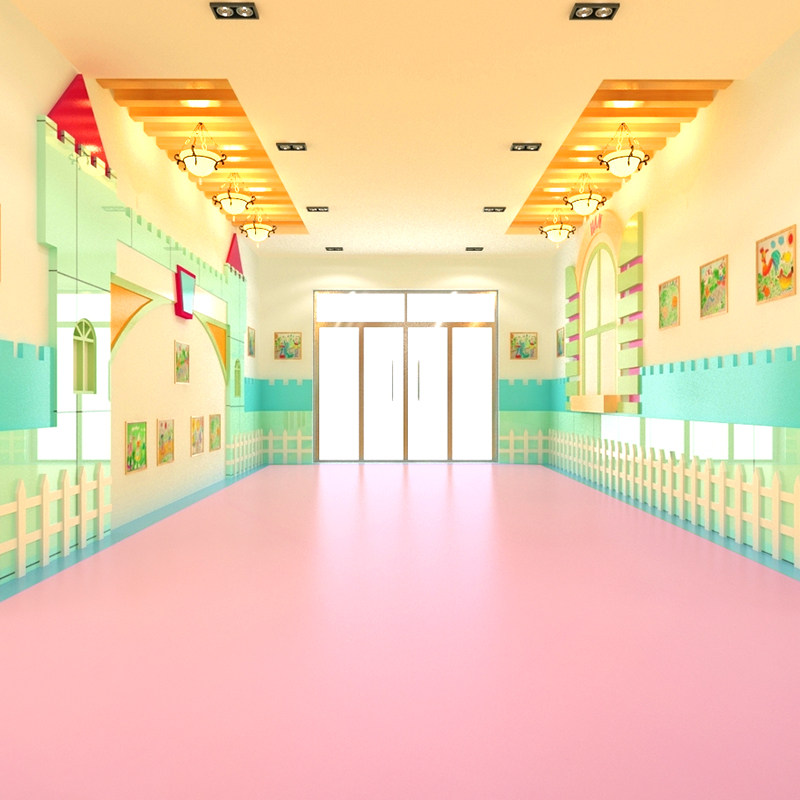 Pink thickened cartoon floor leather plastic floor stickers floor paper waterproof non-slip wear-resistant plastic pvc floor