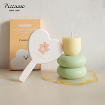 Korean Piccasso Heart-shaped CHANI BEAR Small Bear Limited Edition Cosmetic Mirror Small Mirror Cute Portable Mini