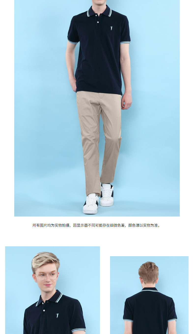 Fort Lion Long 18 mùa hè mới ve áo nam thêu tay áo ngắn kinh doanh áo polo giản dị nam 210143100 áo cộc tay nam
