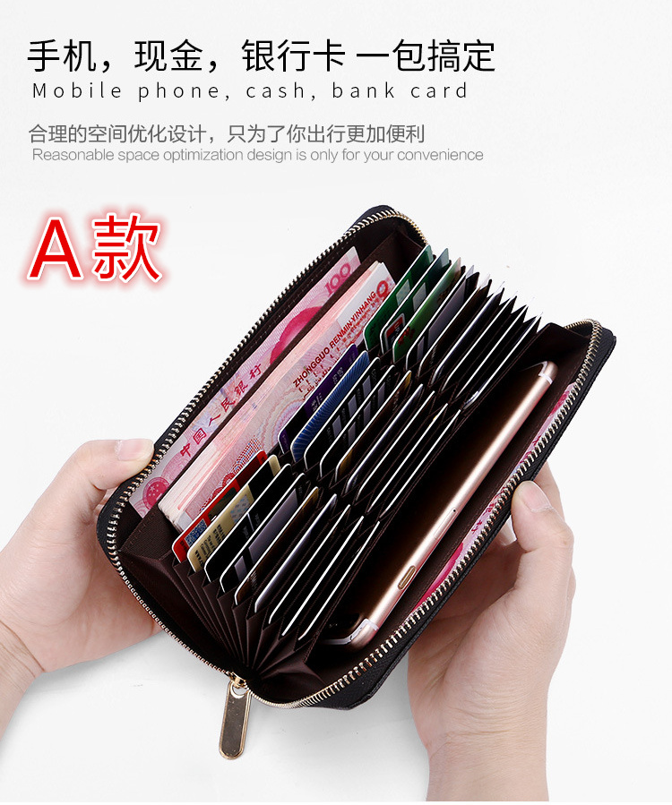 2018 mới dung lượng lớn nam và nữ ví dài gói thẻ organ một gói đa dạng gói ví tiền xu bóp da cá sấu