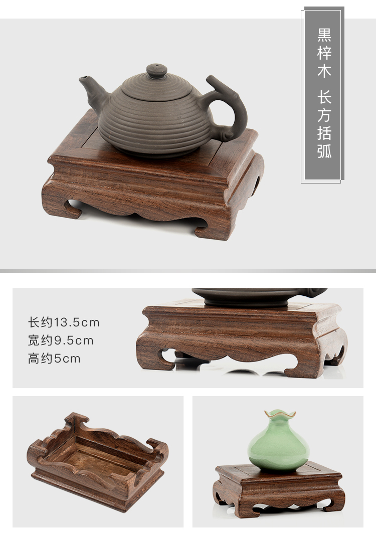 Gỗ gụ chạm khắc bộ trà ấm trà giá rắn nồi gỗ mat trang trí cơ sở cách nhiệt nồi cát màu tím Chengmu lễ trà zero trận đấu