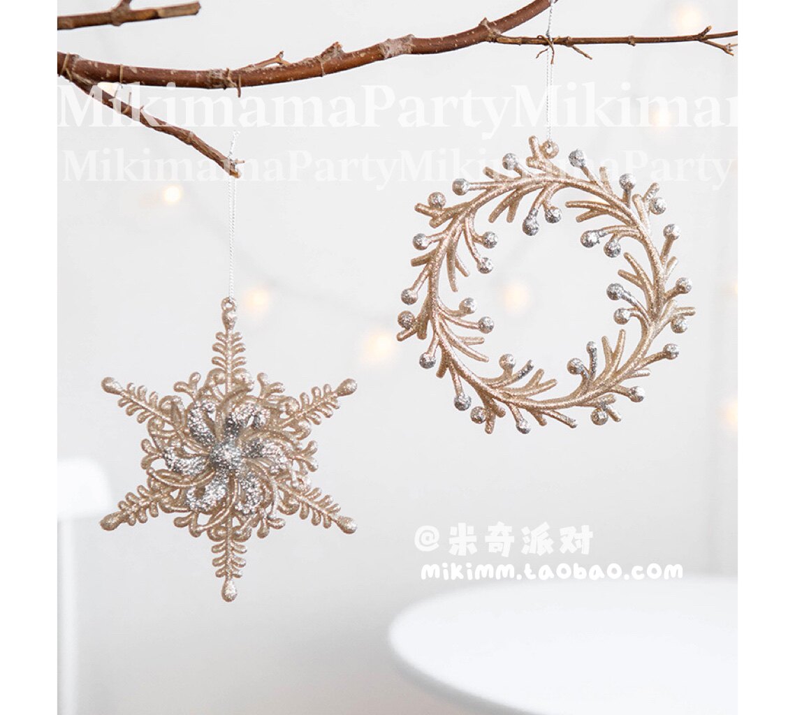 Christmas decoration glitter pendant Christmas tree decoration small pendant Christmas snowflake angel pendant Christmas decoration