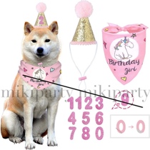 Pet Birthday Cap Saliva Digital Set Dog Birthday Scarf Party Decoration Supplies