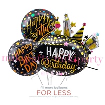 Korean birthday party decoration arrangement props balloon birthday party fireworks ball cartoon shape aluminum film balloon