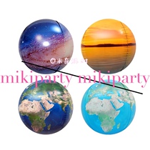 Space series toy balloon 4D three-dimensional round earth shape cartoon aluminum film balloon round Saturn Milky Way
