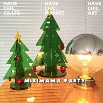 Korean ins acrylic decoration decoration Christmas tree holiday decoration office bedroom decoration creative fireplace