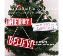 Spot Creative Iron Christmas Brand Mini Hang DIY Christmas Welcome Plate Shop Window Decoration