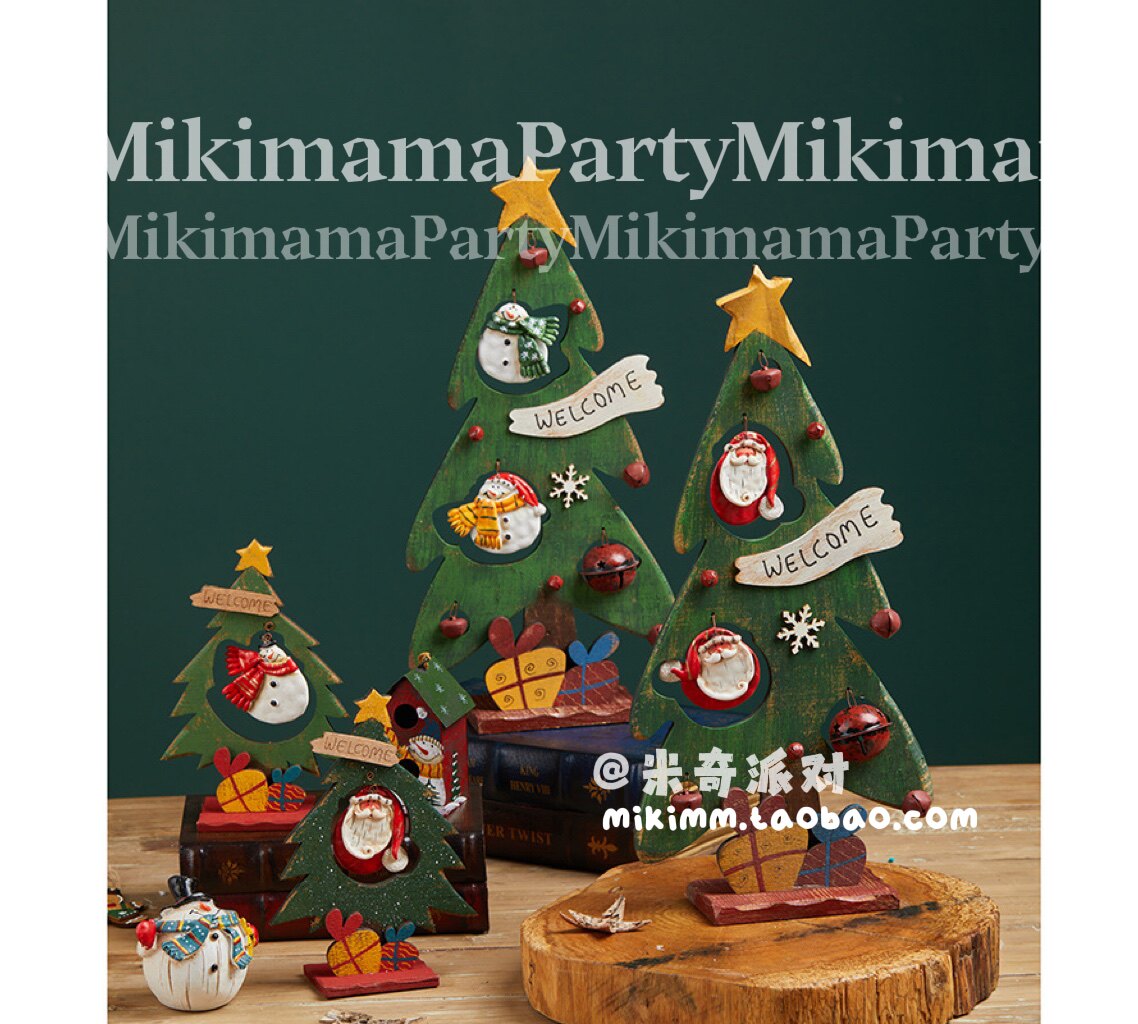 Christmas window display display desktop Christmas tree ornament tree old man snowman ornament decoration