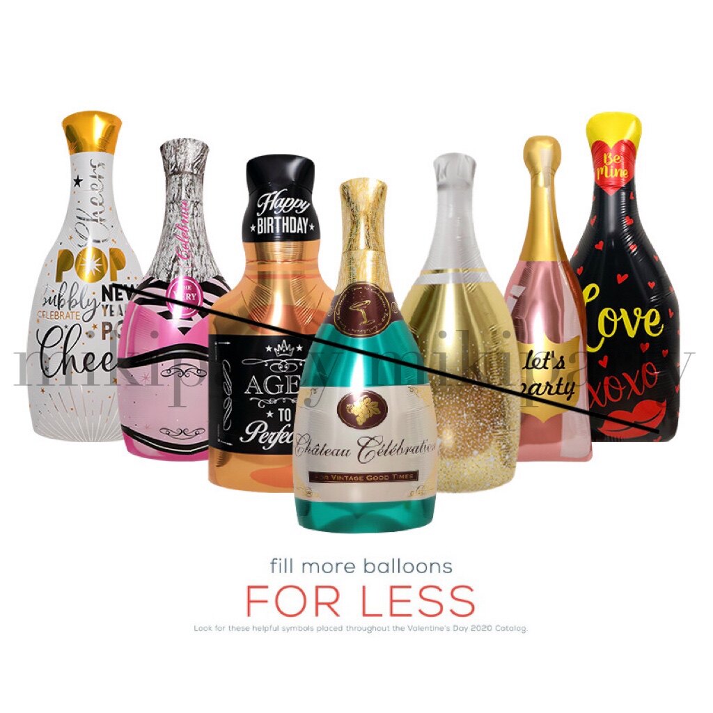 Party decoration arrangement props toy balloon wine glass shape cartoon aluminum film balloon champagne glass wine bottle balloon