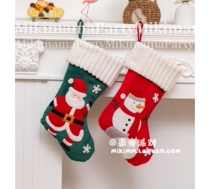 New Christmas supplies large embroidered old snowman Christmas stockings Christmas tree fireplace decoration gift socks