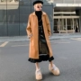 Áo khoác da nữ 2018 thu đông phiên bản mới của Hàn Quốc của lưới thời trang lỏng lẻo khâu trong chiếc áo khoác dài tay hoang dã áo da lộn