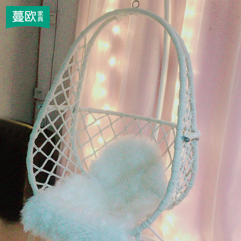 ins hanging chair mesh red hanging basket rattan chair indoor balcony single princess home outdoor swing set shake sound cradle chair