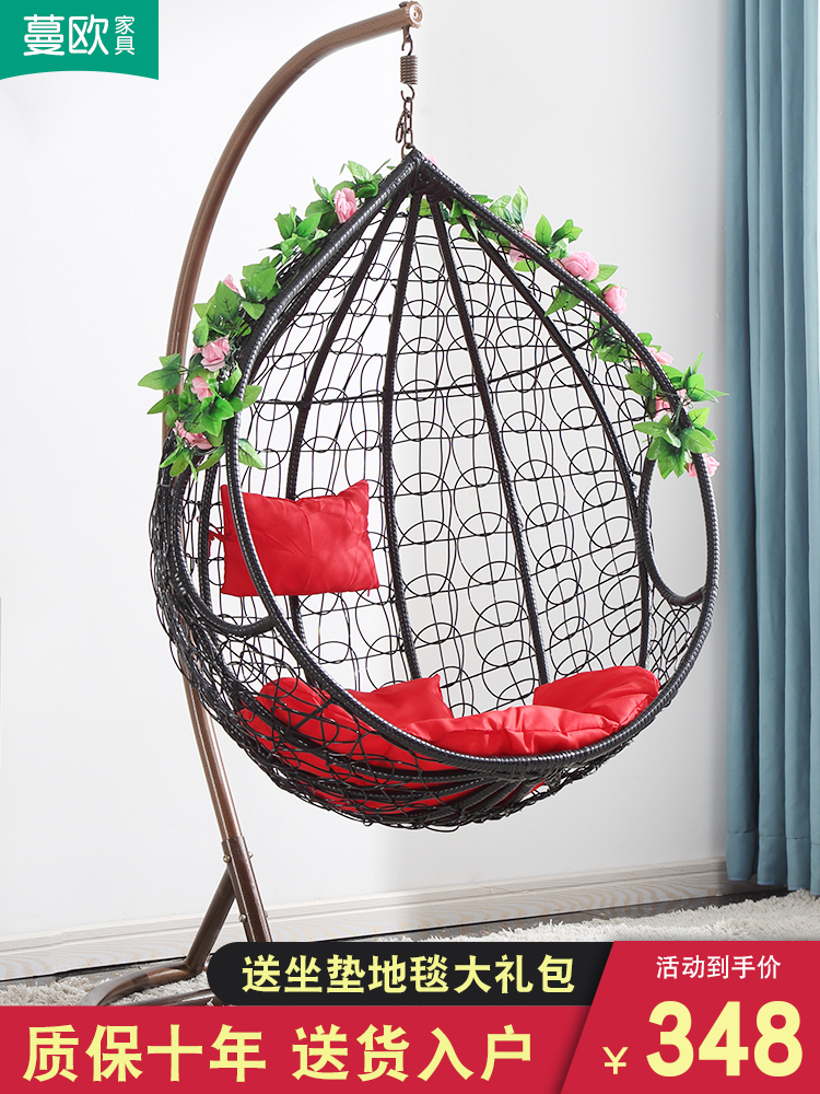Hanging Basket Chair Hammock Indoor Single single Rocking Chair Balcony Hanging chair Balcony Hanging Basket rattan chair Home Cradle Chair Sloth Fall Chair