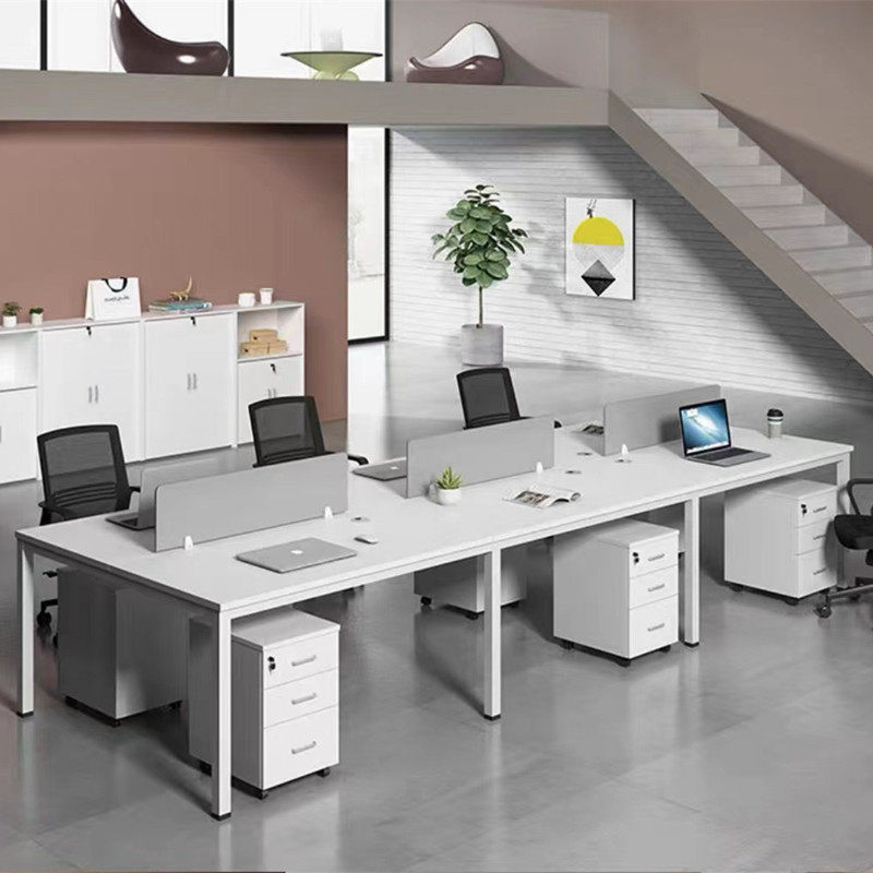Staff new screen table simple and modern 4 people 6 office furniture work space staff partition table and chair combination