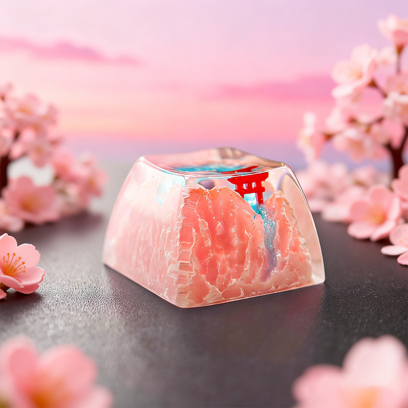 Mechanical Keyboard Snow Mountain Torii Resin Keycaps Personalized Cross Hole Translucent Gift Anime Keycap Gift Mechanical Keyboard Snow Mountain Torii Resin Keycaps Personalized Cross Hole Translucent Gift Anime Keycap Gift