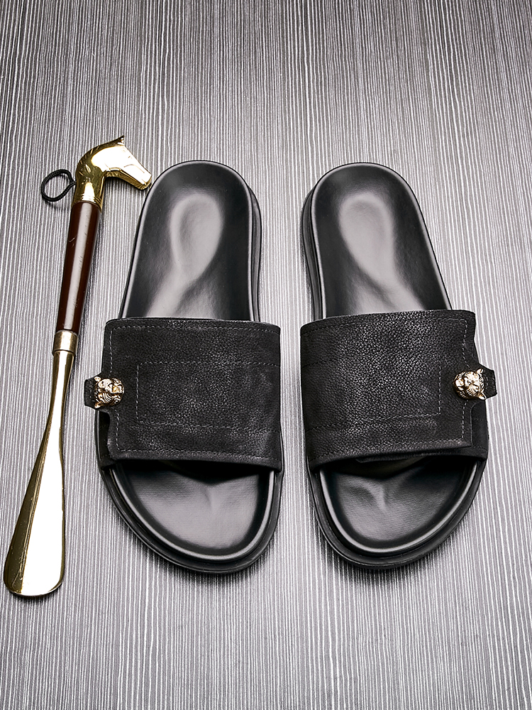 Dép Bowei Nam Mùa Hè Da Thật Chính Hãng Da Chống Trơn Trượt Thời Trang Dép Xỏ Ngón Nam Mặc Ngoài Thời Trang Giày Sandal Đi Biển dép lê nam đẹp dép lê đế cao nam 
