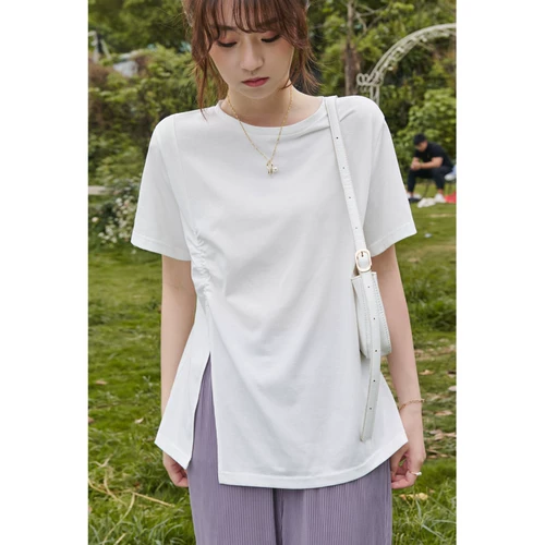 谜秀 Футболка, брендовая сексуальная летняя одежда, сезон 2021, городской стиль, в корейском стиле, короткий рукав