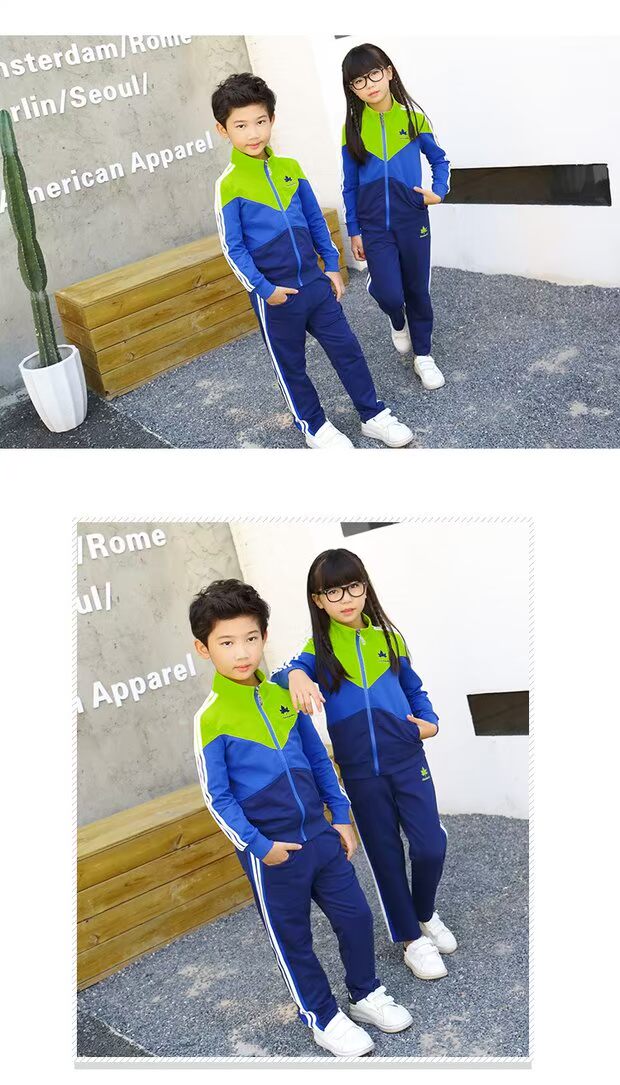 Thời trang cotton thể thao cha mẹ-con một gia đình ba bốn mùa xuân dài tay mùa thu và đồng phục trường mới đồng phục vườn tùy chỉnh đồng phục học sinh mầm non