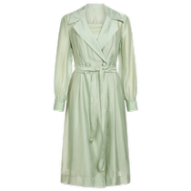 NAERSI Nalth fashion double-row buttoned mesh yarn light and thin wind coat jacket woman 2024 summer dress new medium length blouse
