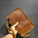 Сумка на одно плечо для отдыха, универсальная сумка-органайзер, маленькая сумка клатч, из натуральной кожи