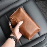 Сумка с петлей на руку, кожаная маленькая сумка клатч, длинный бумажник, из натуральной кожи