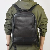 Кожаный ноутбук для отдыха для путешествий, вместительный и большой ранец, из натуральной кожи, бизнес-версия, 15.6 дюймов, воловья кожа