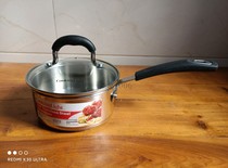 Export US 14cm stainless steel milk pot mini pot hot milk pot silicone handle 0 95L cute pot