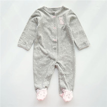 Cute Little Cat Baby Spring Autumn Style Bag Foot climbing Newborn Full Cotton One-piece Clothing for men and women Baby clothes Exit single