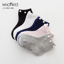 Spring Autumn Season New Child Socks Girl Sweet Pearl Short Socks Child Parenting Socks Baby All-cotton Non-slip Socks