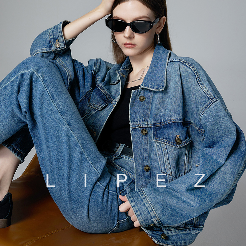 Lipez Denim Jacket for Women, Loose European Style Top, Short Jacket, 2026 Spring New Style, Spring and Autumn Denim Jacket 25112