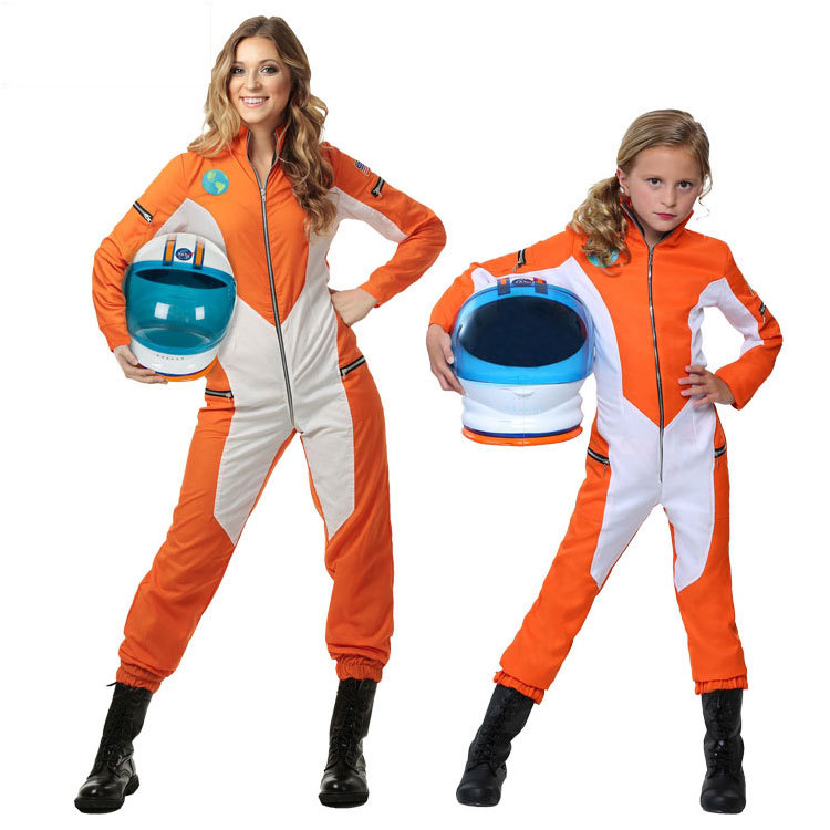 Cosplay Halloween Stage Performance Costumes for Adults and Children, Female Nasa Astronaut Costumes