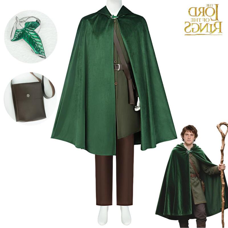 Movie Lord of the Rings Bilbo Baggins Cosplay Costume Halloween Lord of the Rings Hobbit Baggins Cosplay Cloak