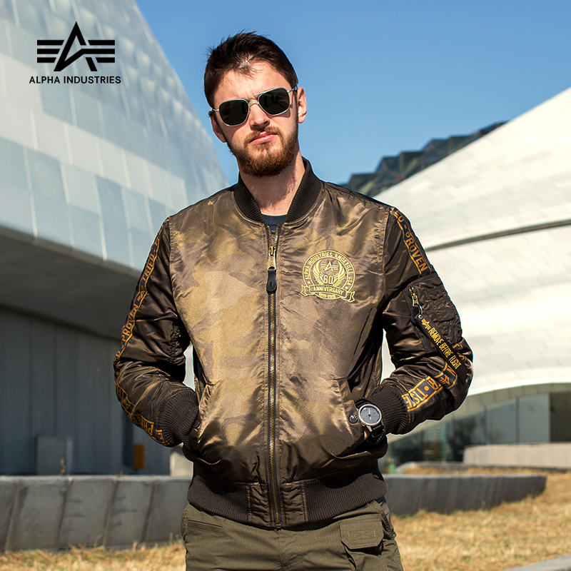 American ALPHA Alpha Industrial Outdoor Sports Flight Jacket MA1 Section 60 Anniversary of Thickened Neckline