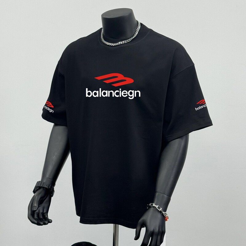 Pure Cotton T-Shirt for Men, Summer 2025 New Style, Paris Style 3m Letter Print, Trendy Brand, Loose Heavyweight Top, Short Sleeves