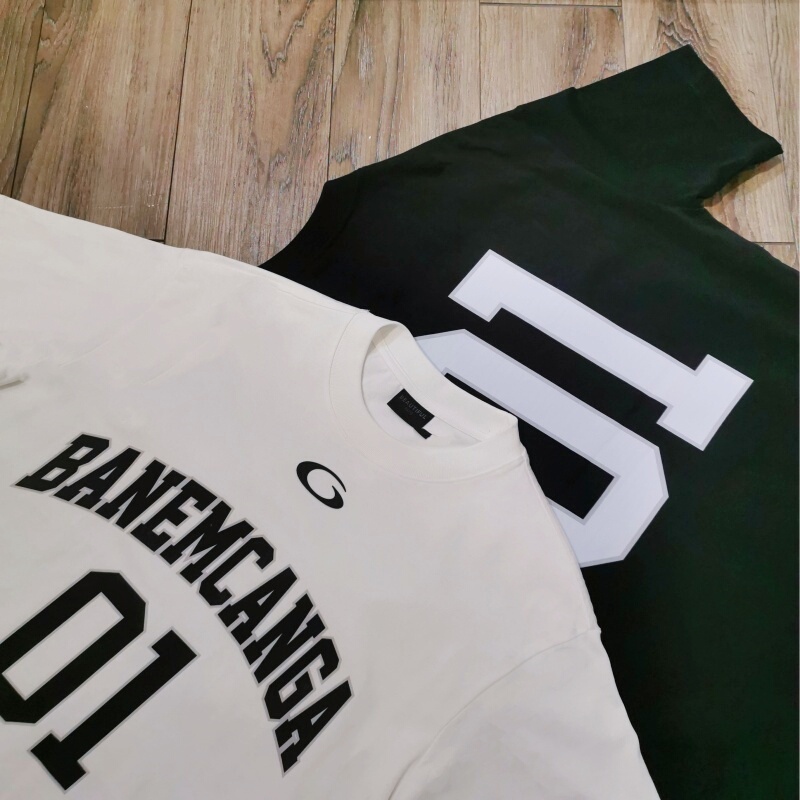 American Short-Sleeved Men's Summer 2025 New Paris Letters Youth Loose Casual Couple Pure Cotton White T-Shirt