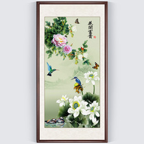 Flower rich cross stitch porch vertical version of new 2020 line embroidery peony landscape painting landscape 2021 full embroidery