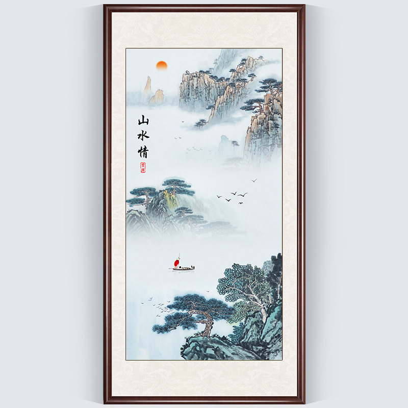 Landscape Love Cross Stitch 2022 New Embroidered Living Room Genguan Vertical Version Landscape Painting Scenery 2021 Lines Embroidered yourself