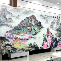Cross-stitch 2020 New embroidery self-embroidered hand living room landscape landscape painting large 2021 full embroidery atmospheric line embroidery