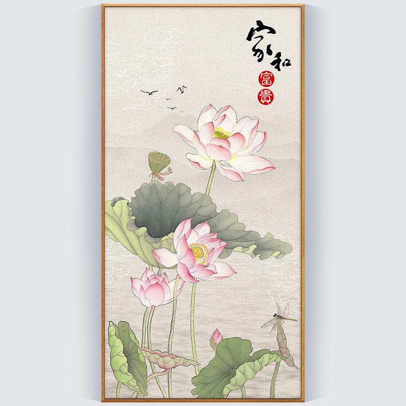 Home and Masterpiece Cross embroidered living room 2022 new embroidered vertical version 2021 lotus full embroidered self-embroidered