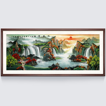 Hongyun head cross stitch 2020 new full embroidery living room own handmade scenery atmosphere 2021 line embroidery landscape painting
