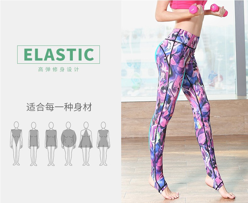 Yoga quần mùa hè eo cao hông bước quần đàn hồi chặt chẽ đàn hồi cao kích thước lớn in chạy thể dục khô nhanh nữ thảm tập yoga loại nào tốt